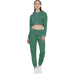 Amazon Green Cropped Zip Up Lounge Set