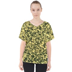 Camouflage Sand  V-neck Dolman Drape Top