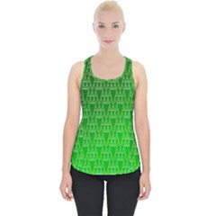Green Triangles Piece Up Tank Top by JustToWear