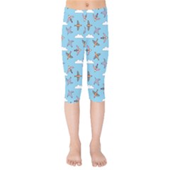 Birds In The Sky Kids  Capri Leggings  by SychEva