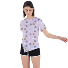 Birds In The Sky  Asymmetrical Short Sleeve Sports Tee