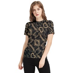 Modern Intricate Print Pattern Women s Short Sleeve Rash Guard by dflcprintsclothing