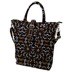 Modern Geometric Ornate Pattern Buckle Top Tote Bag