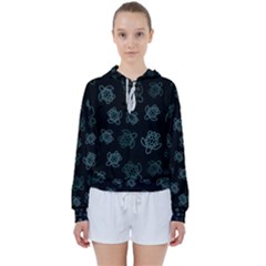 Blue Turtles On Black Women s Tie Up Sweat by contemporary