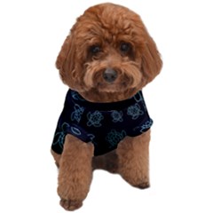 Blue Turtles On Black Dog T-shirt by contemporary