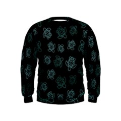 Blue Turtles On Black Kids  Sweatshirt by contemporary