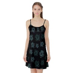 Blue Turtles On Black Satin Night Slip by contemporary