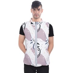 Tropical Floral Pattern Men s Puffer Vest by designsbymallika