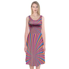 Psychedelic Groovy Pattern 2 Midi Sleeveless Dress by designsbymallika