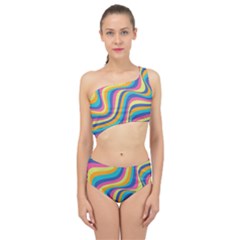 Psychedelic Groocy Pattern Spliced Up Two Piece Swimsuit by designsbymallika