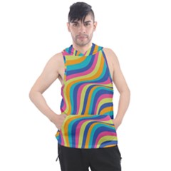 Psychedelic Groocy Pattern Men s Sleeveless Hoodie by designsbymallika