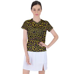 Pattern Leopard Yellow Fur Women s Sports Top by JustToWear