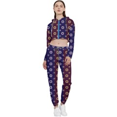 Baatik Print Cropped Zip Up Lounge Set