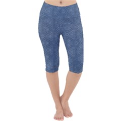 Denimeffetcolorbleu65 Lightweight Velour Cropped Yoga Leggings