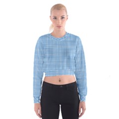 Blue Knitted Pattern Cropped Sweatshirt by goljakoff