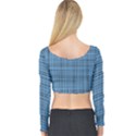 Blue knitted pattern Long Sleeve Crop Top View2