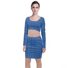 Blue Knitted Pattern Top And Skirt Sets by goljakoff