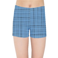 Blue Knitted Pattern Kids  Sports Shorts by goljakoff