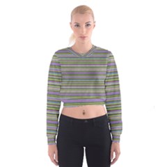 Line Knitted Pattern Cropped Sweatshirt by goljakoff