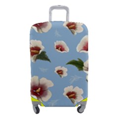 Delicate Hibiscus Flowers On A Blue Background Luggage Cover (small) by SychEva