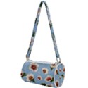 delicate hibiscus flowers on a blue background Mini Cylinder Bag View1