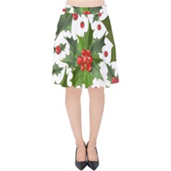 Christmas Berry Velvet High Waist Skirt by goljakoff