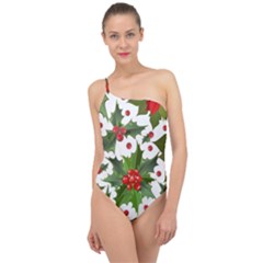 Christmas Berry Classic One Shoulder Swimsuit by goljakoff