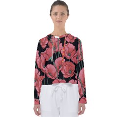 Poppy Flowers Women s Slouchy Sweat by goljakoff