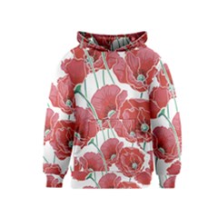 Red Poppy Flowers Kids  Pullover Hoodie by goljakoff