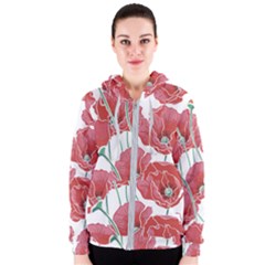 Red Poppy Flowers Women s Zipper Hoodie by goljakoff