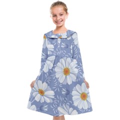 Chamomile Flowers Kids  Midi Sailor Dress by goljakoff