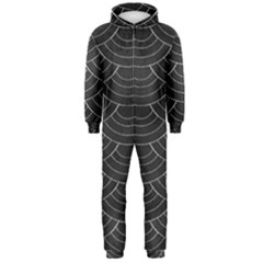 Black Sashiko Pattern Hooded Jumpsuit (men)  by goljakoff