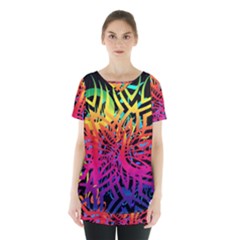 Abstract Jungle Skirt Hem Sports Top by icarusismartdesigns