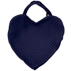 Motif Abstrait Bleu Fonce Giant Heart Shaped Tote by kcreatif