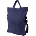 Motif abstrait bleu fonce Fold Over Handle Tote Bag View2