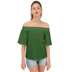 Basil Green Off Shoulder Short Sleeve Top by FabChoice