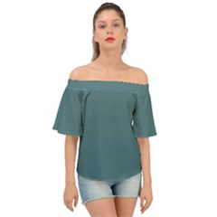 Beetle Green Off Shoulder Short Sleeve Top by FabChoice