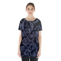 Camouflage Violet Skirt Hem Sports Top by kcreatif