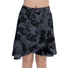 Camouflage Violet Chiffon Wrap Front Skirt by kcreatif