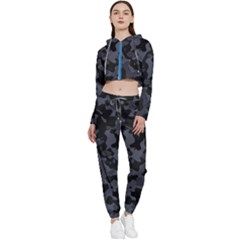 Camouflage Violet Cropped Zip Up Lounge Set by kcreatif