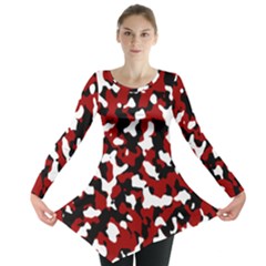 Camouflage Rouge Long Sleeve Tunic  by kcreatif