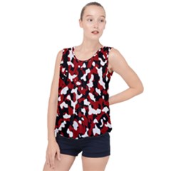 Camouflage Rouge Bubble Hem Chiffon Tank Top by kcreatif