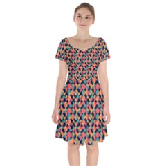 Beautiful Shapes Pattern Short Sleeve Bardot Dress by designsbymallika