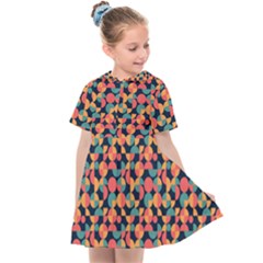 Beautiful Shapes Pattern Kids  Sailor Dress by designsbymallika