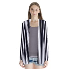 Bande Noir/blanc  Drape Collar Cardigan by kcreatif