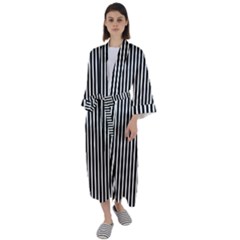 Bande Noir/blanc  Maxi Satin Kimono by kcreatif