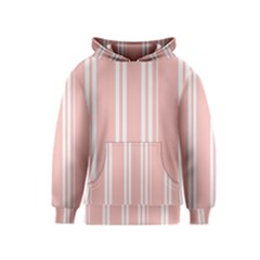 Bandes Blanc/rose Clair Kids  Pullover Hoodie by kcreatif