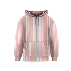 Bandes Blanc/rose Clair Kids  Zipper Hoodie by kcreatif