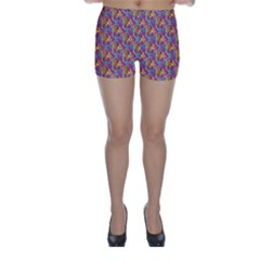 Groovy Floral Pattern Skinny Shorts by designsbymallika