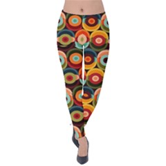 Multicolor Geometric Pattern Velvet Leggings by designsbymallika